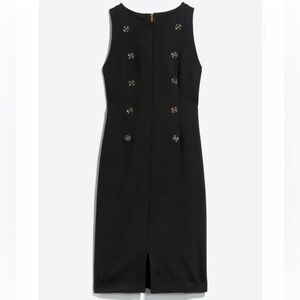 Black Mini Dress With Gold Buttons